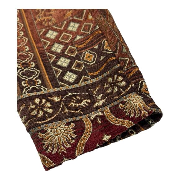 Vintage Christopher & Banks L Brown Floral Foliage Geometric Tapestry Blazer - Picture 5 of 9